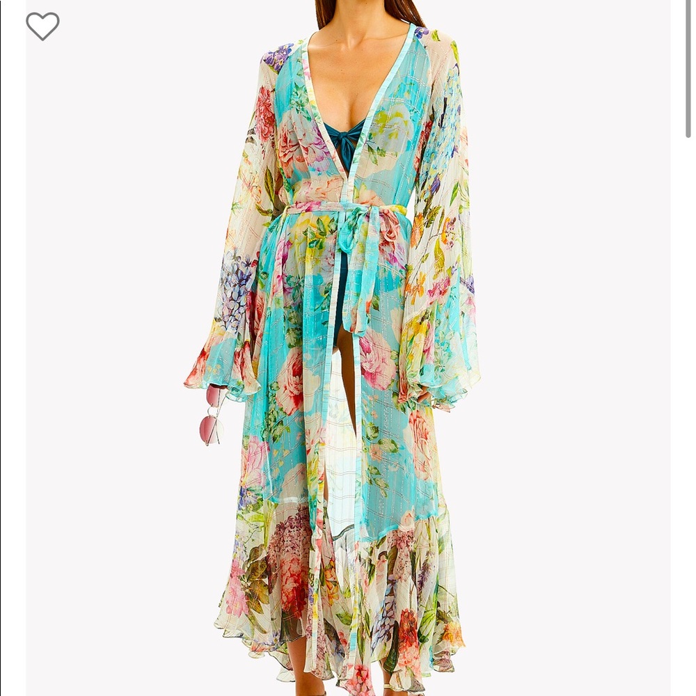 New! Rococo&Sand Sold Out Trinity Floral Cape Robe - Picture 2 of 9